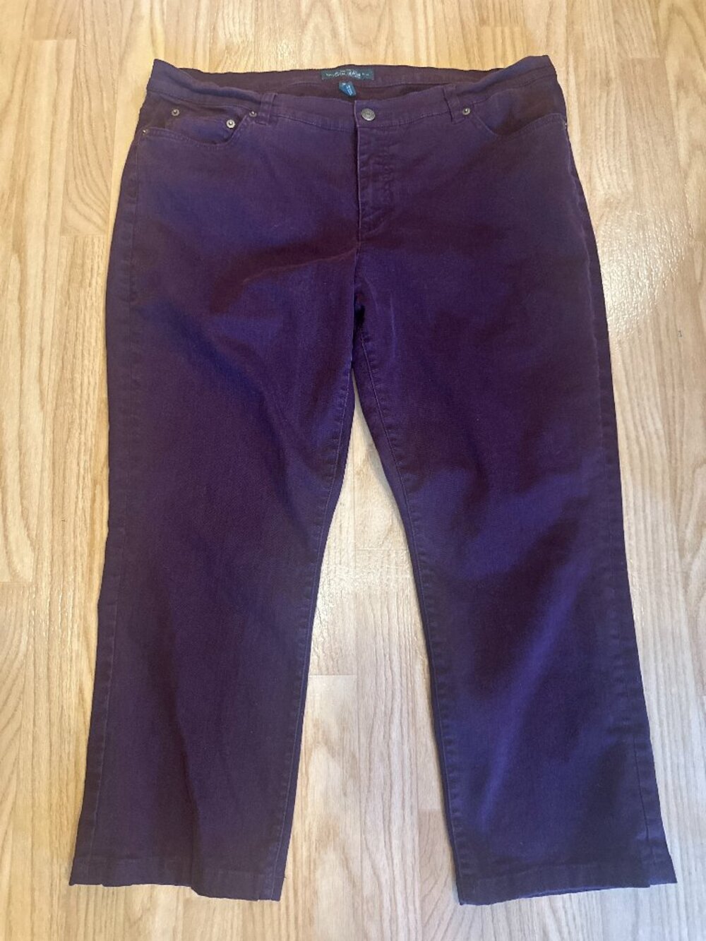 Lauren Jeans Co Ralph Lauren Modern Straight Jeans 18W Plum Burgundy Tailored